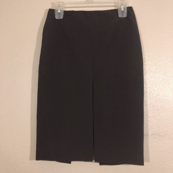 Theory Solid Black Double Split Hem Skirt Size 2 Office Work Career - Picture 3 of 12